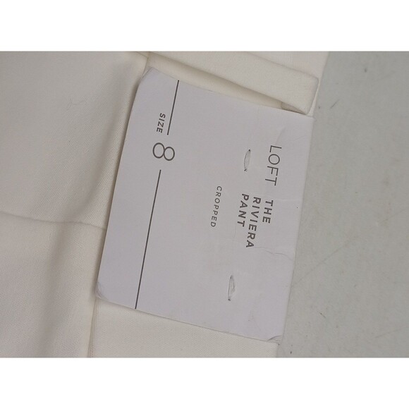 LOFT The Riviera cropped Pant Ivory Cream Sz 8 NWT - Picture 5 of 6